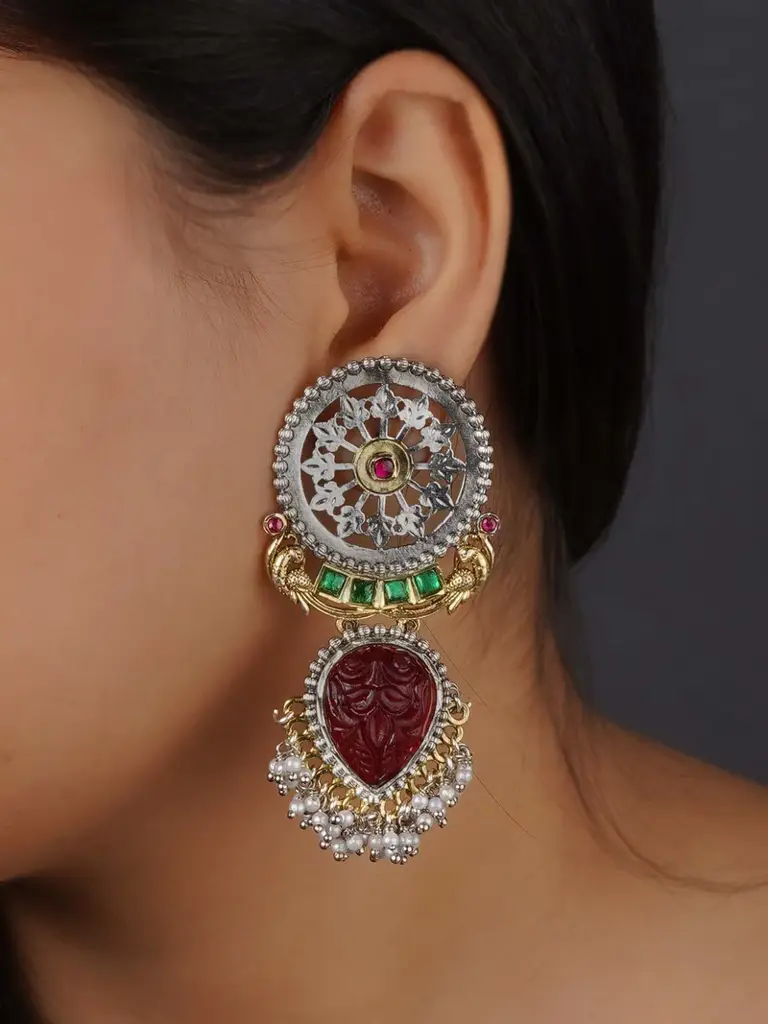 Multicolor Tribal Earrings - Ek-Sfear335R : EK-SFEAR335R