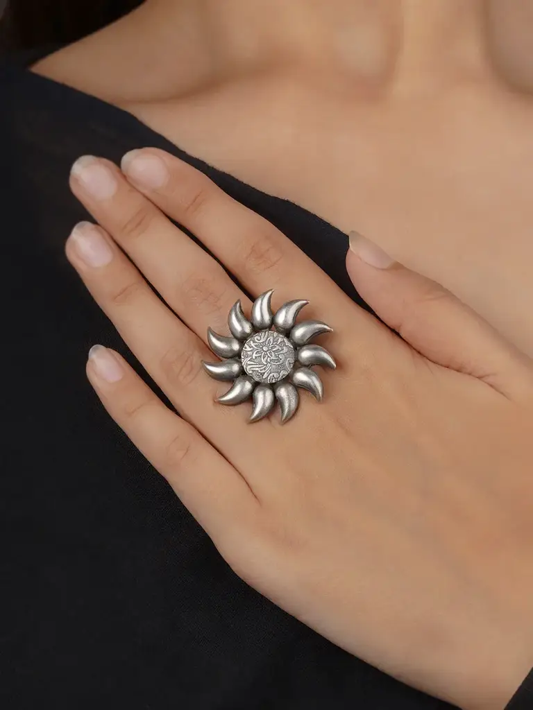 Grey Color Tribal Ring - Ek-Sfrng196 : EK-SFRNG196