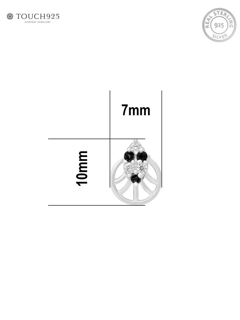 Crest Cluster Silver Nose Pin : ELNP3776