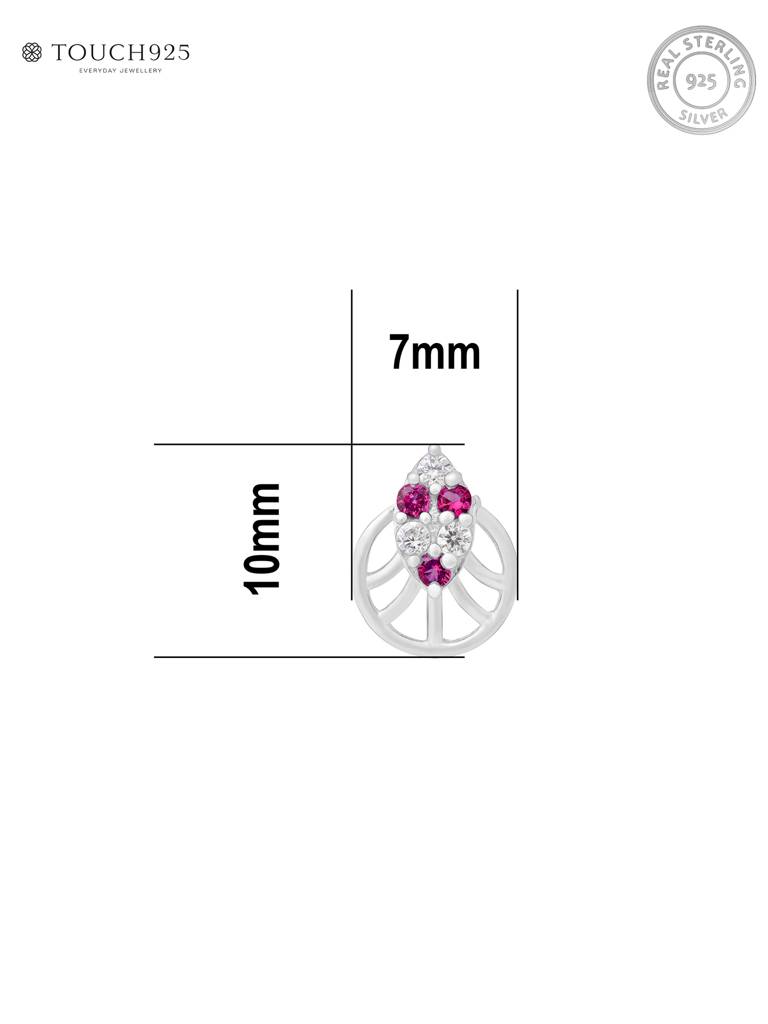 Crest Cluster Silver Nose Pin : ELNP3795