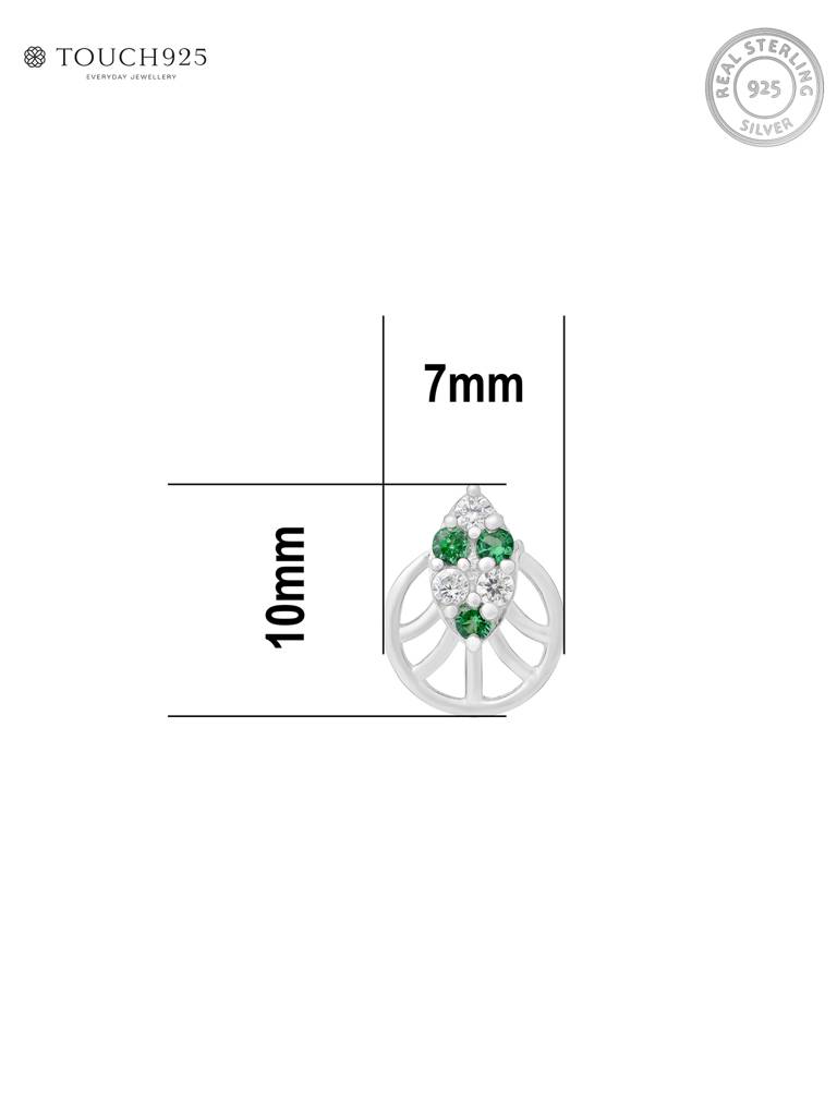 Crest Cluster Silver Nose Pin : ELNP3833