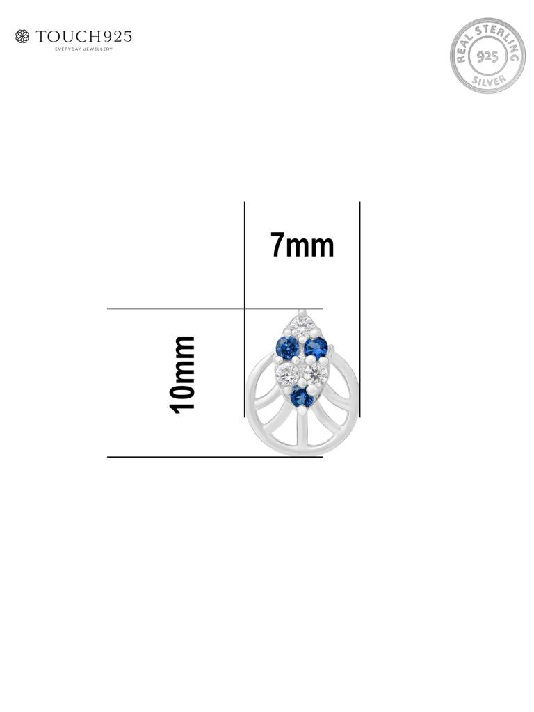 Crest Cluster Silver Nose Pin : ELNP3852