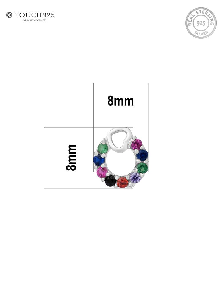 Heart Loop Cz Silver Nose Pin : EMNP3930