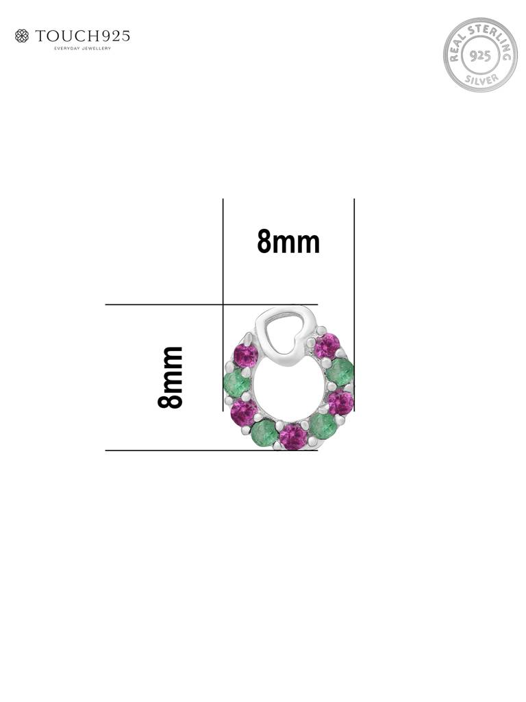 Heart Loop Cz Silver Nose Pin : EMNP3949