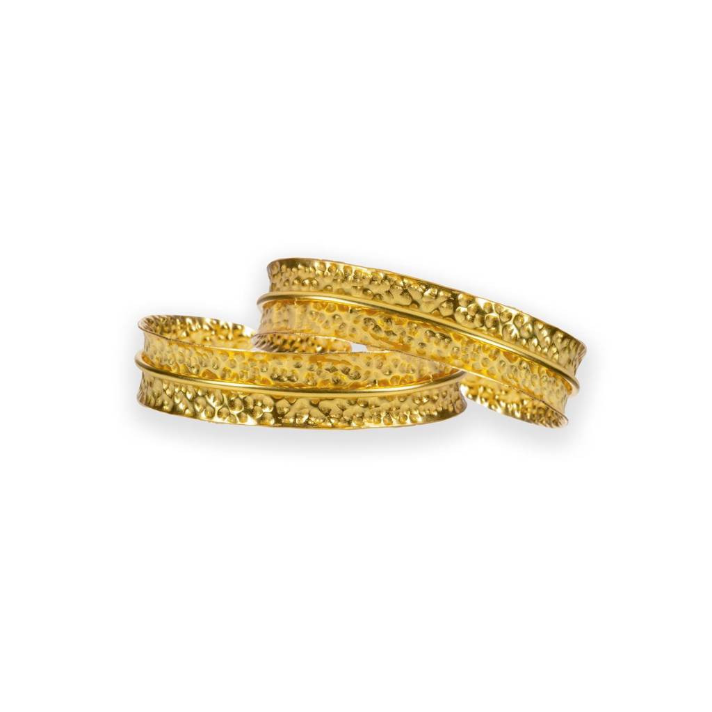 Dira Bangle Plain Gold Tone - Set Of 2