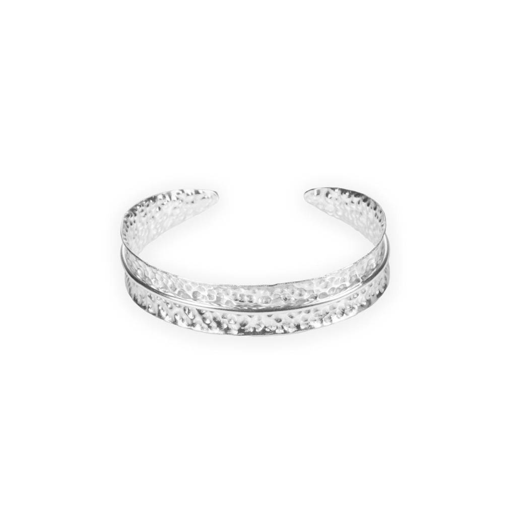 Dira Bangle Plain Silver Tone - Set Of 2