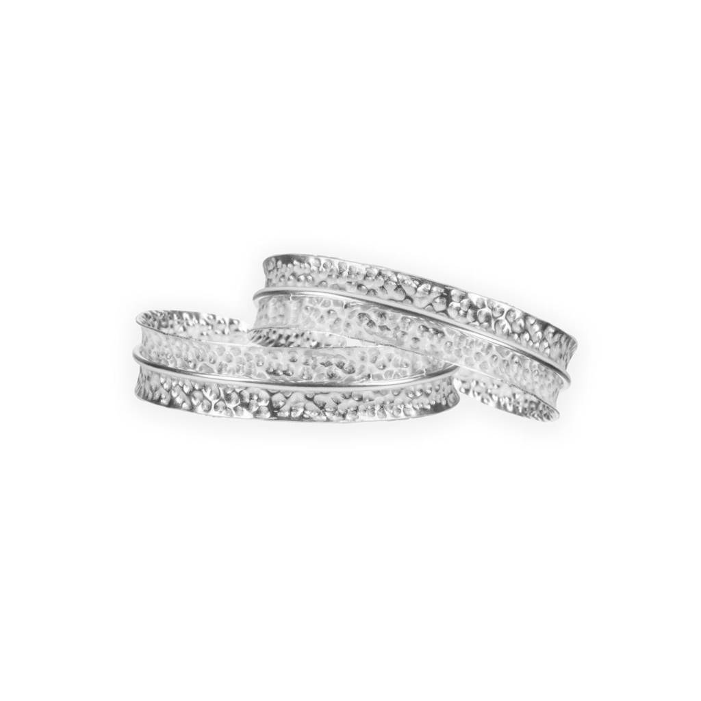 Dira Bangle Plain Silver Tone - Set Of 2