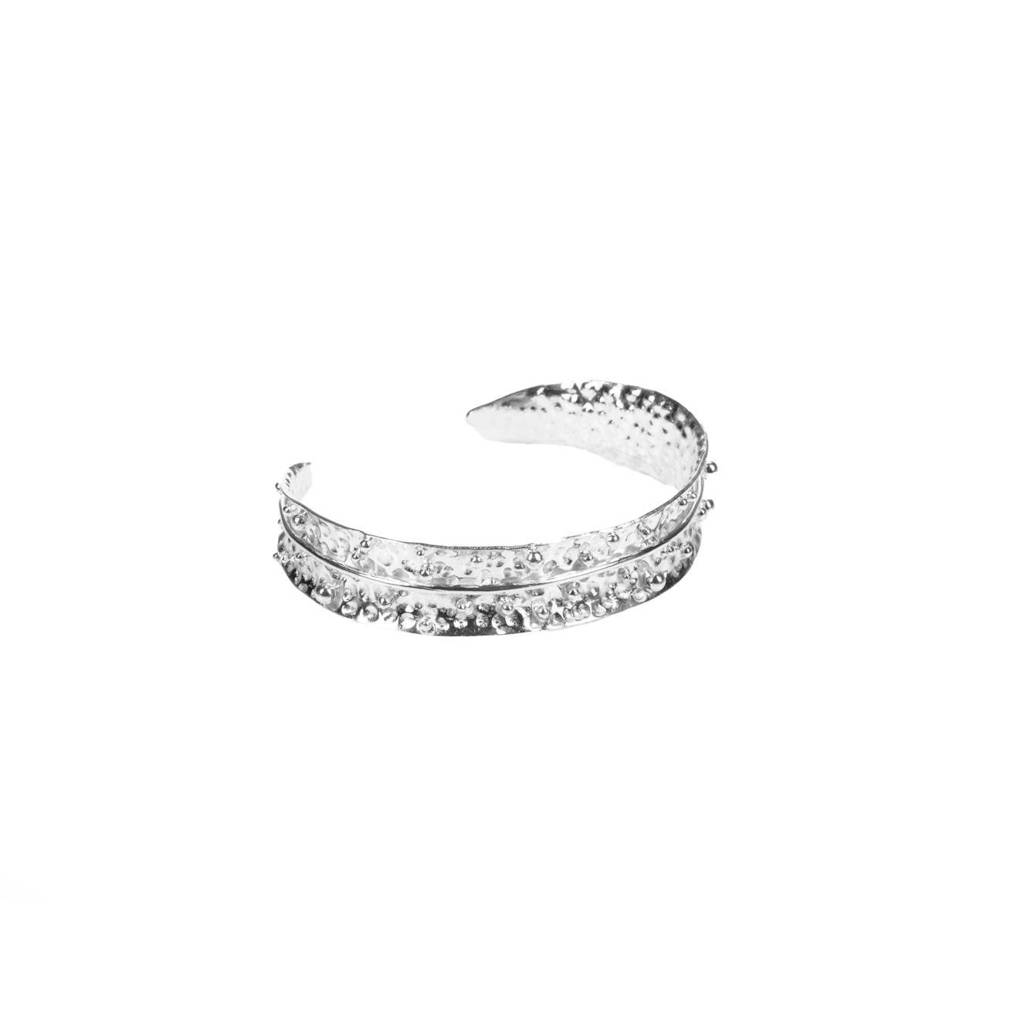 Dira Bangle Morning Dew Silver Tone - Set Of 2