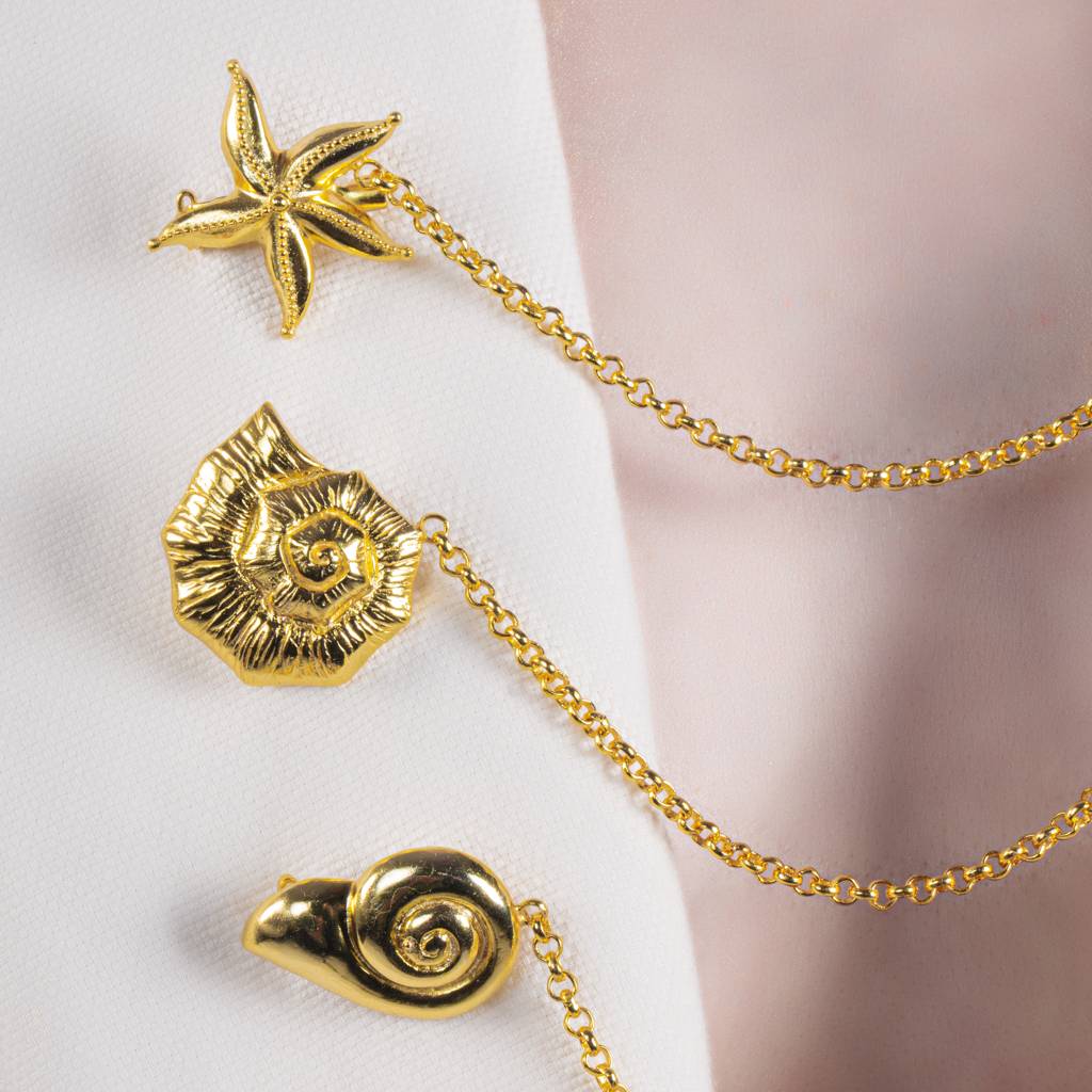 Knobbed Whelk Link Brooch