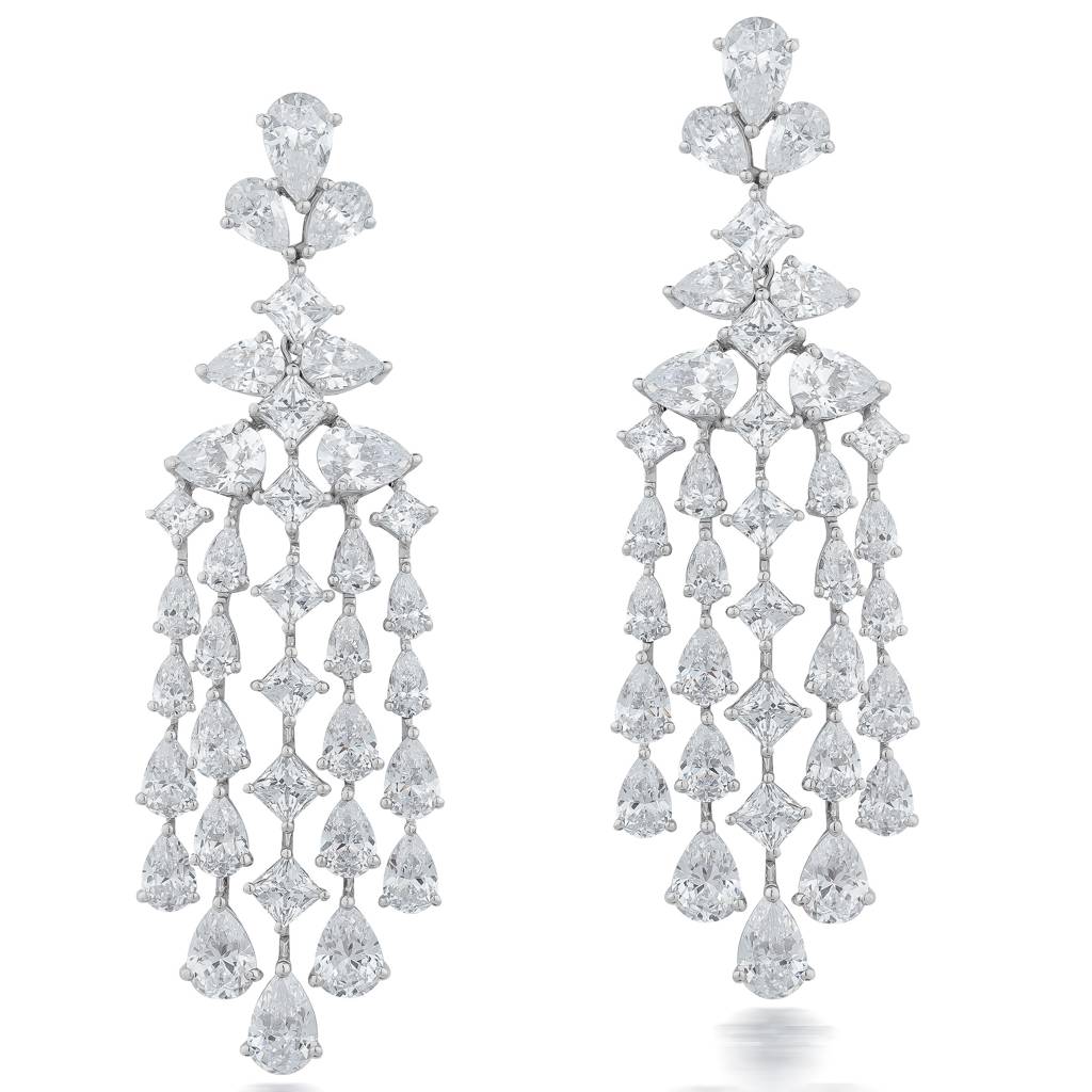 Gleaming White Chandeliers Earrings : ER-2103-0069