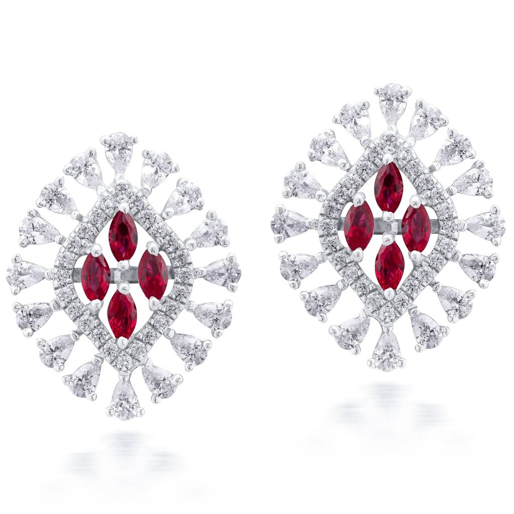 Ruby Stud Earrings : ER-2104-0014