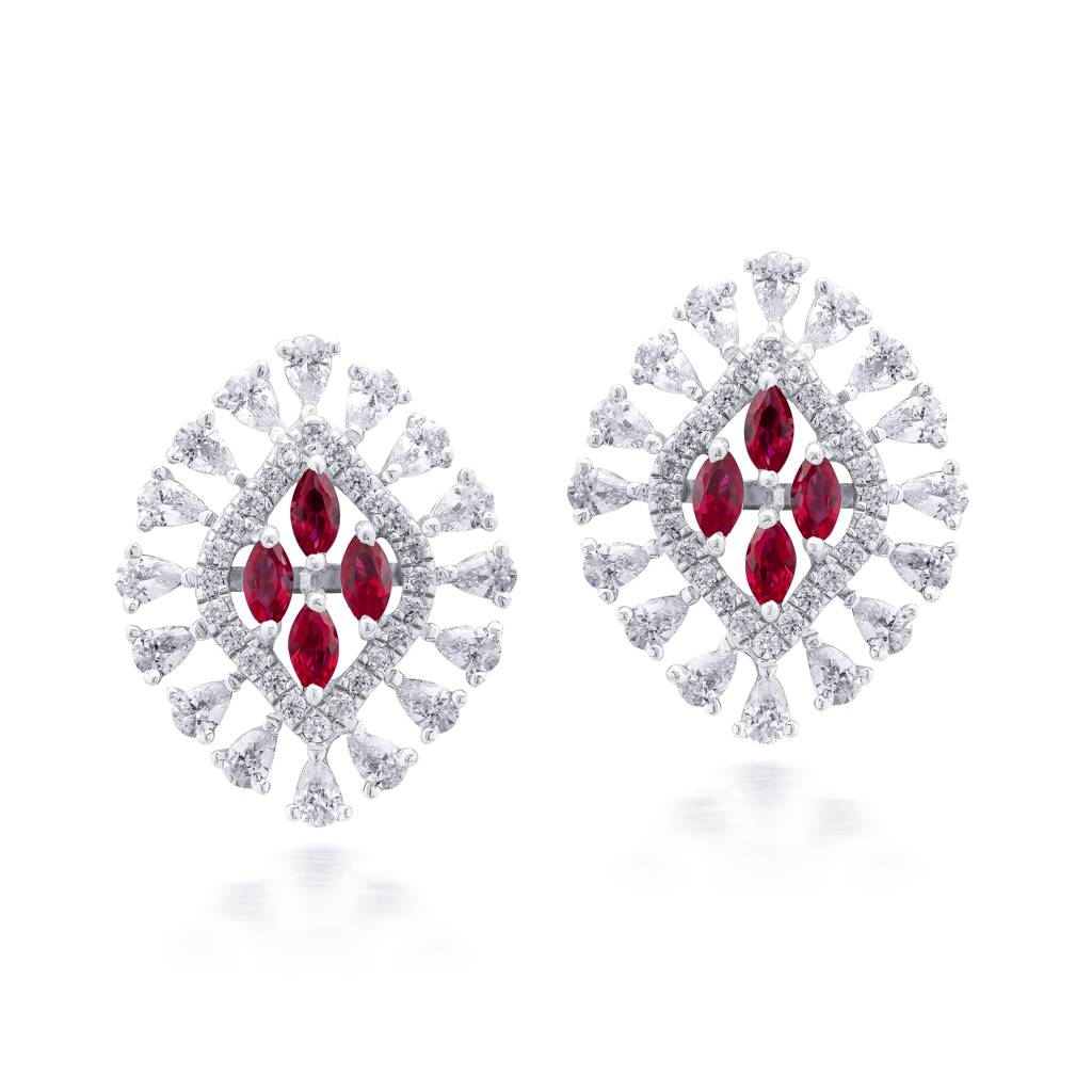 Ruby Stud Earrings : ER-2104-0014