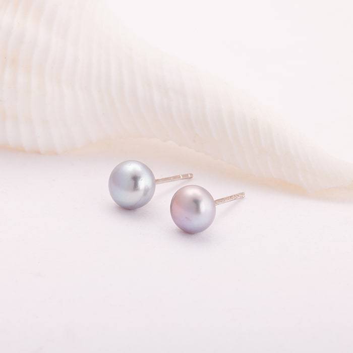 Silver Grey Pearl Earrings : ER002