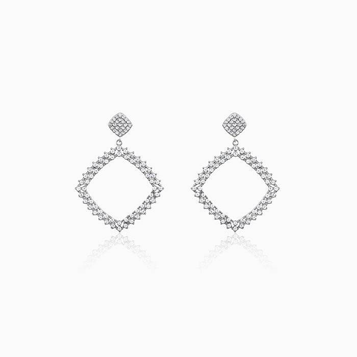 Silver Geometry Drop Earrings : ER0109