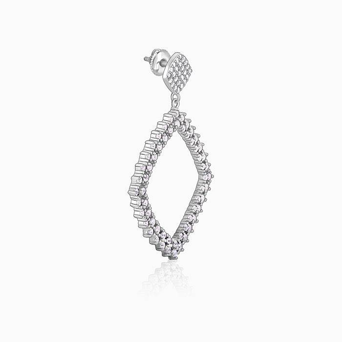 Silver Geometry Drop Earrings : ER0109