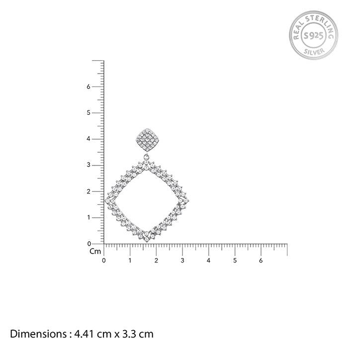 Silver Geometry Drop Earrings : ER0109