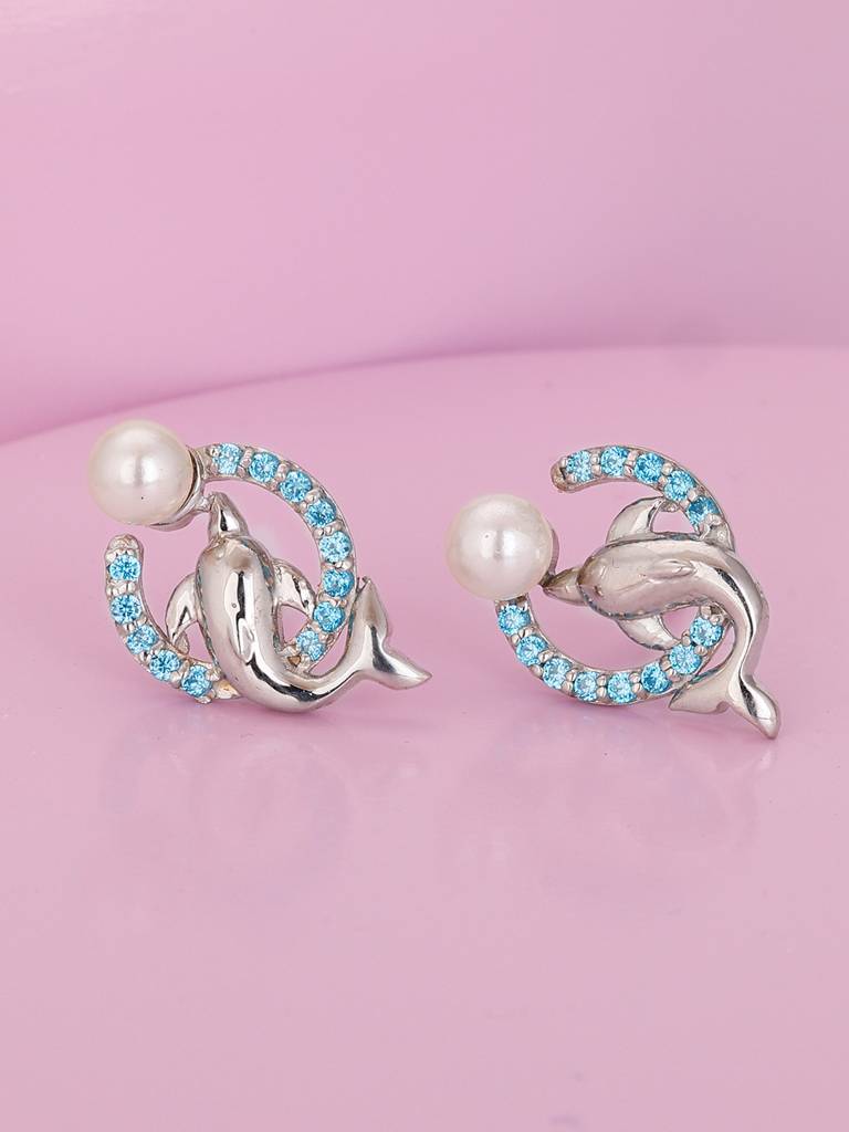 GIVA 925 Sterling Silver Cute Dolphin Earrings