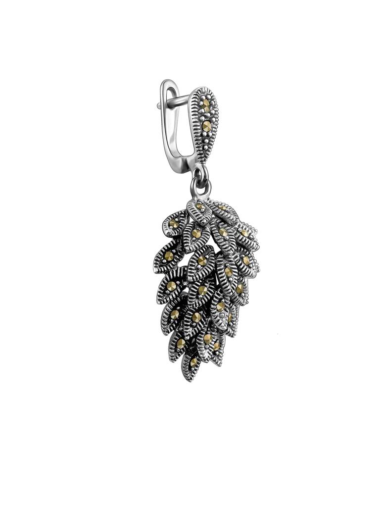 Oxidised Silver Plumed Earrings : ER01170