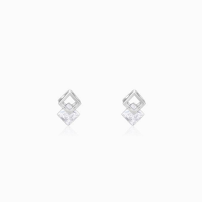 925 Silver Quadrangle Earrings : ER01228