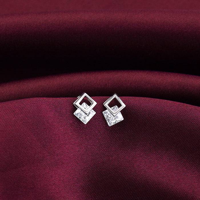 925 Silver Quadrangle Earrings : ER01228