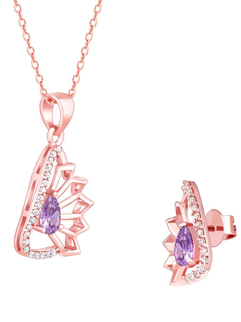 Giva 925 Sterling Silver Rose Gold Notre Dame Set