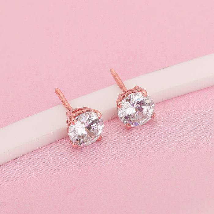 925 Silver Rose Gold Classic Set| Gifts For Women And Girls : ER01276PD01233R075