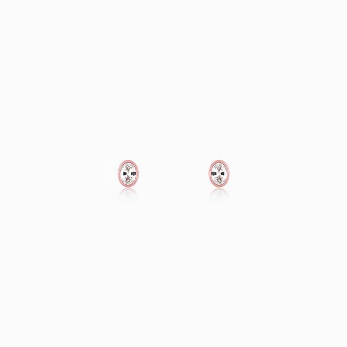 Rose Gold Elliptic Stud Earrings : ER01278
