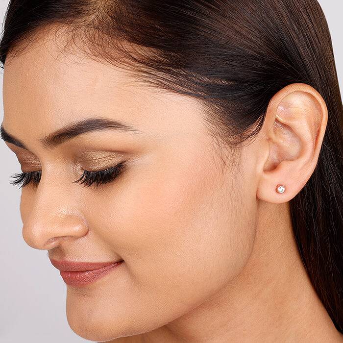 Rose Gold Dreamy Crush Dainty Stud Earrings : ER01280