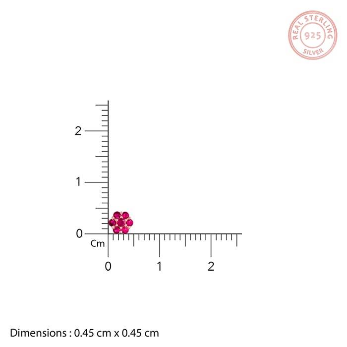 Rose Gold Magenta Flower Stud Kids Earrings : ER01381