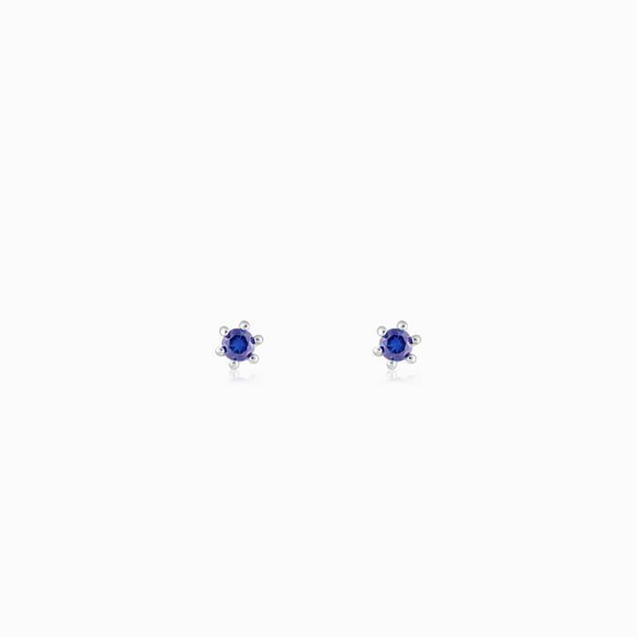 Silver Blue Zircon Stud Earrings : ER01285