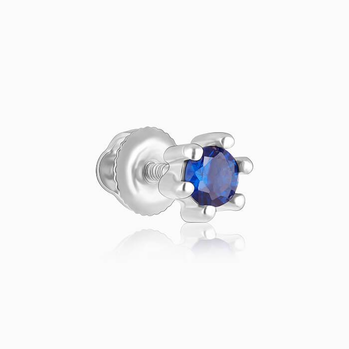 Silver Blue Zircon Stud Earrings : ER01285