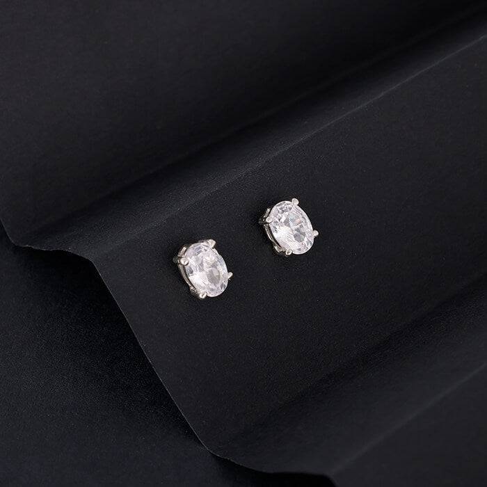 Silver Zircon Classic Stud Earrings : ER01292