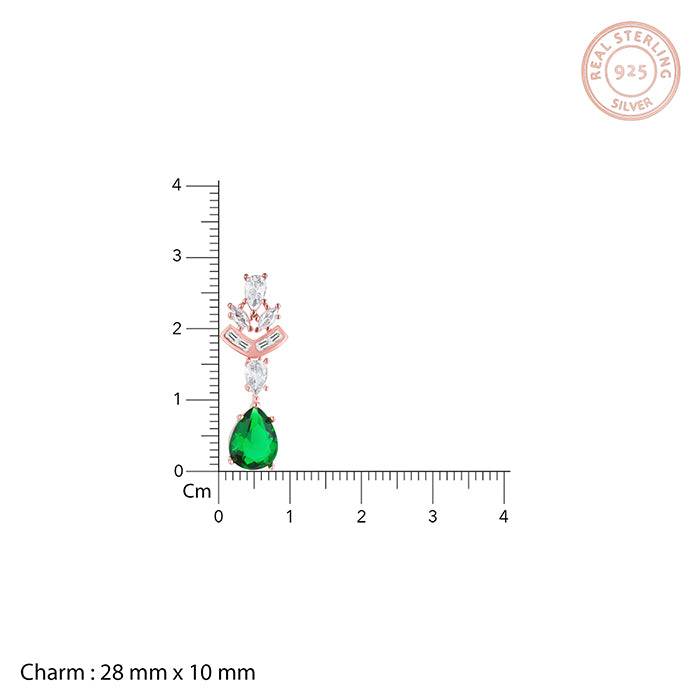 Rose Gold Emerald Drop Earrings : ER01295