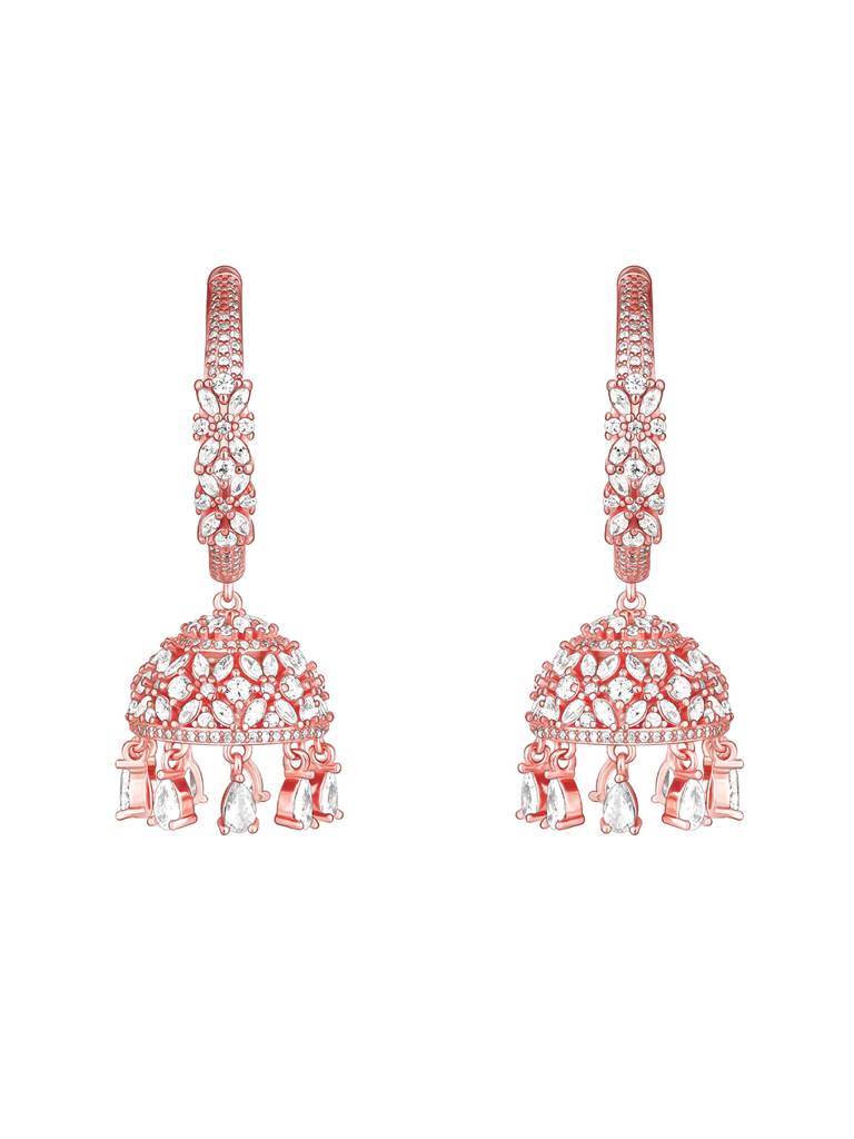 GIVA 925 Sterling Silver Rose Gold Statement Jhumki
