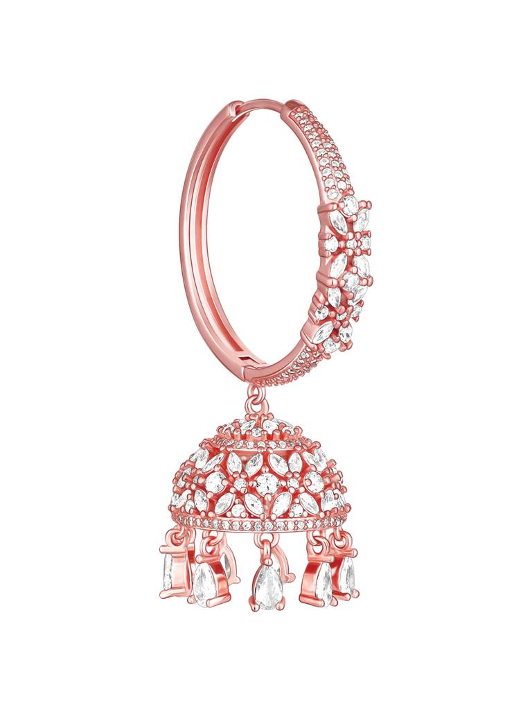 GIVA 925 Sterling Silver Rose Gold Statement Jhumki