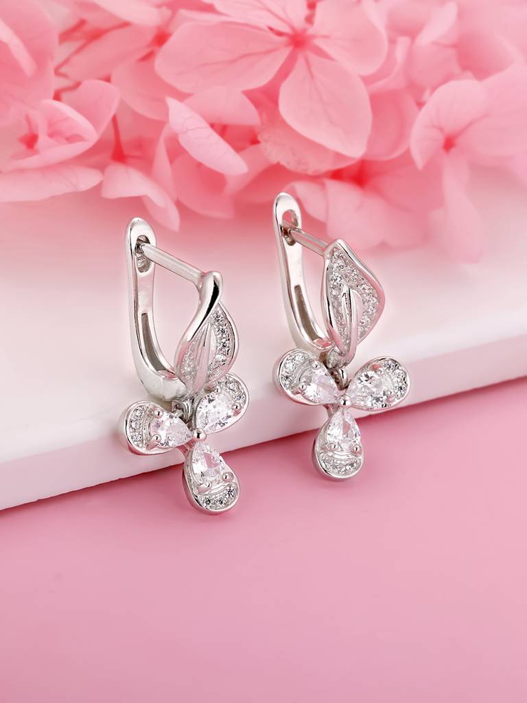 GIVA 925 Sterling Silver Iris Flower Earrings
