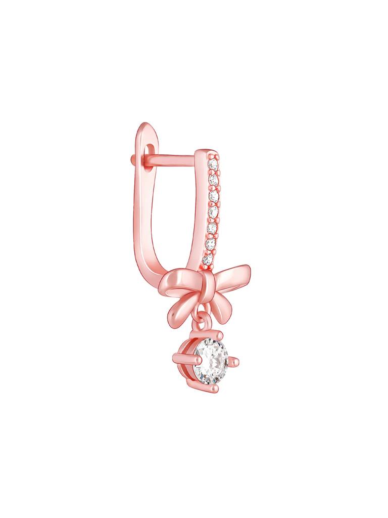 GIVA 925 Sterling Silver Rose Gold Ribbon Dance Earrings