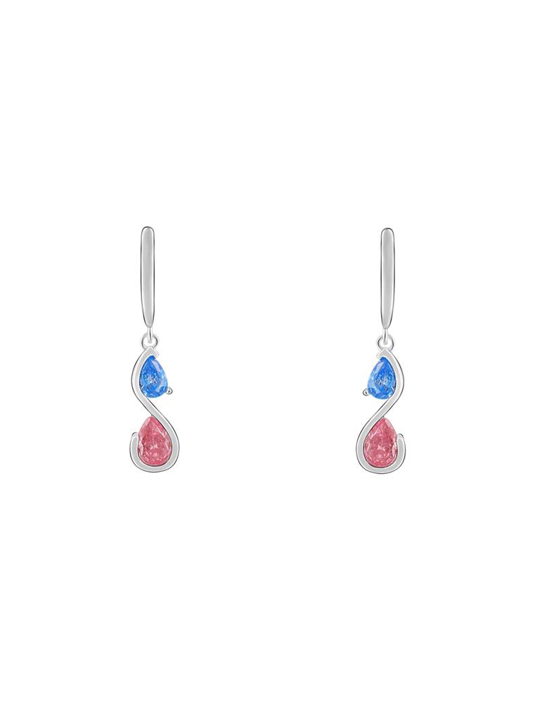 GIVA 925 Sterling Silver Blue and Pink Stone Earrings