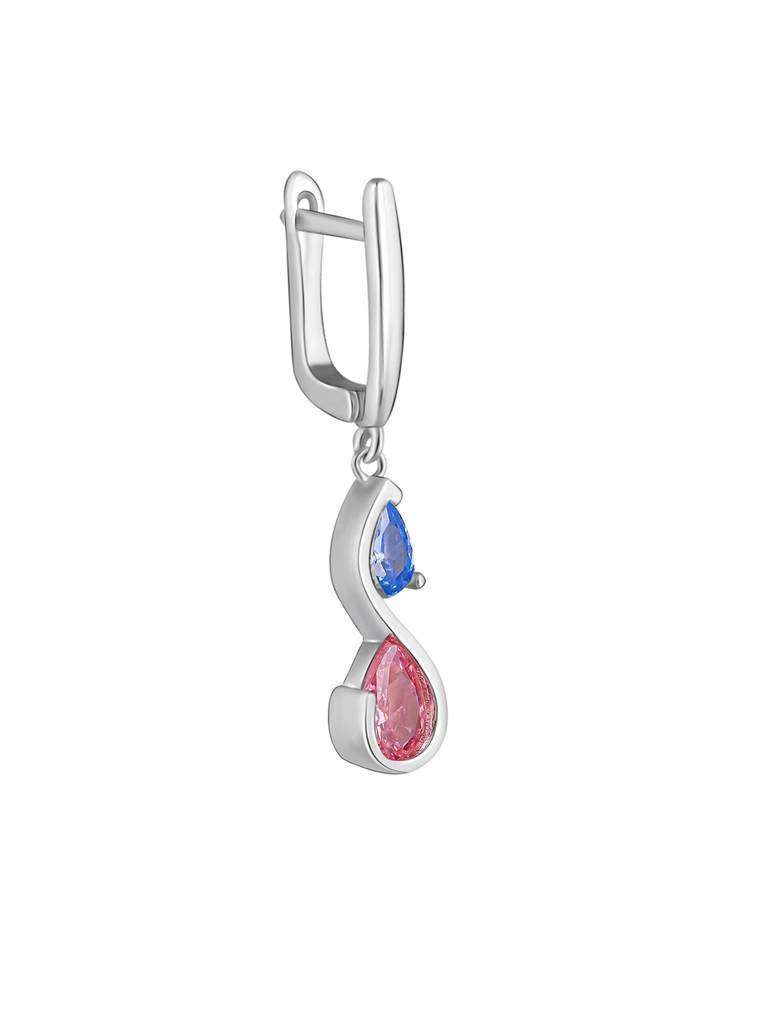 GIVA 925 Sterling Silver Blue and Pink Stone Earrings