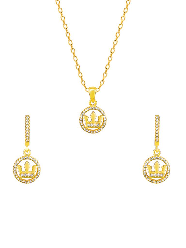 GIVA 925 Sterling Silver Golden Queens Crown Set of Two