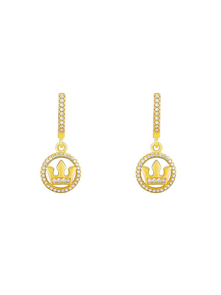 GIVA 925 Sterling Silver Golden Crown Earrings