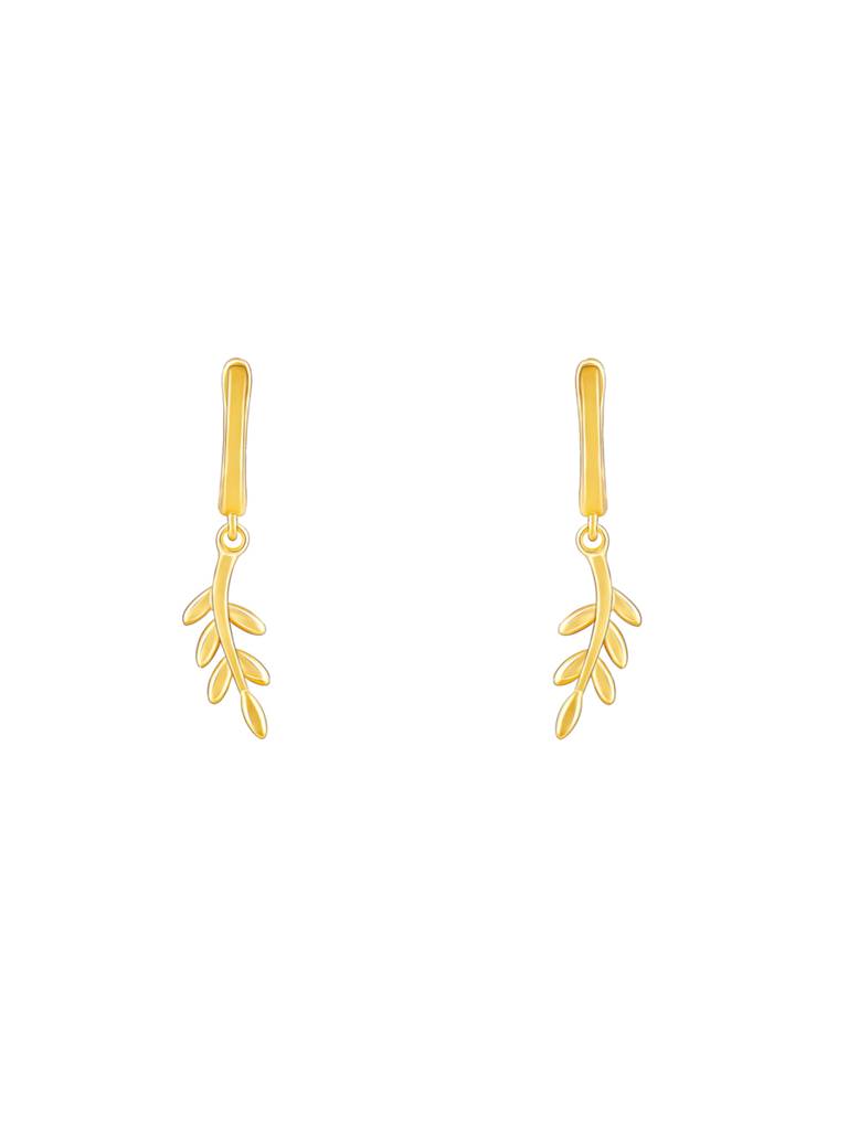 GIVA 925 Sterling Silver Golden Flowing Leaf Earrings