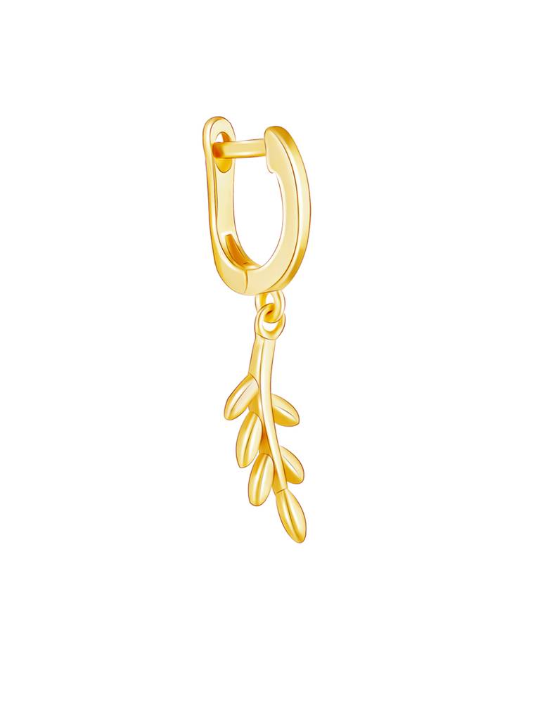 GIVA 925 Sterling Silver Golden Flowing Leaf Earrings