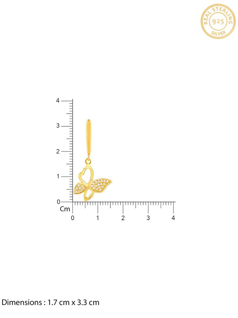 GIVA 925 Sterling Silver Golden Butterfly Bloom Earrings