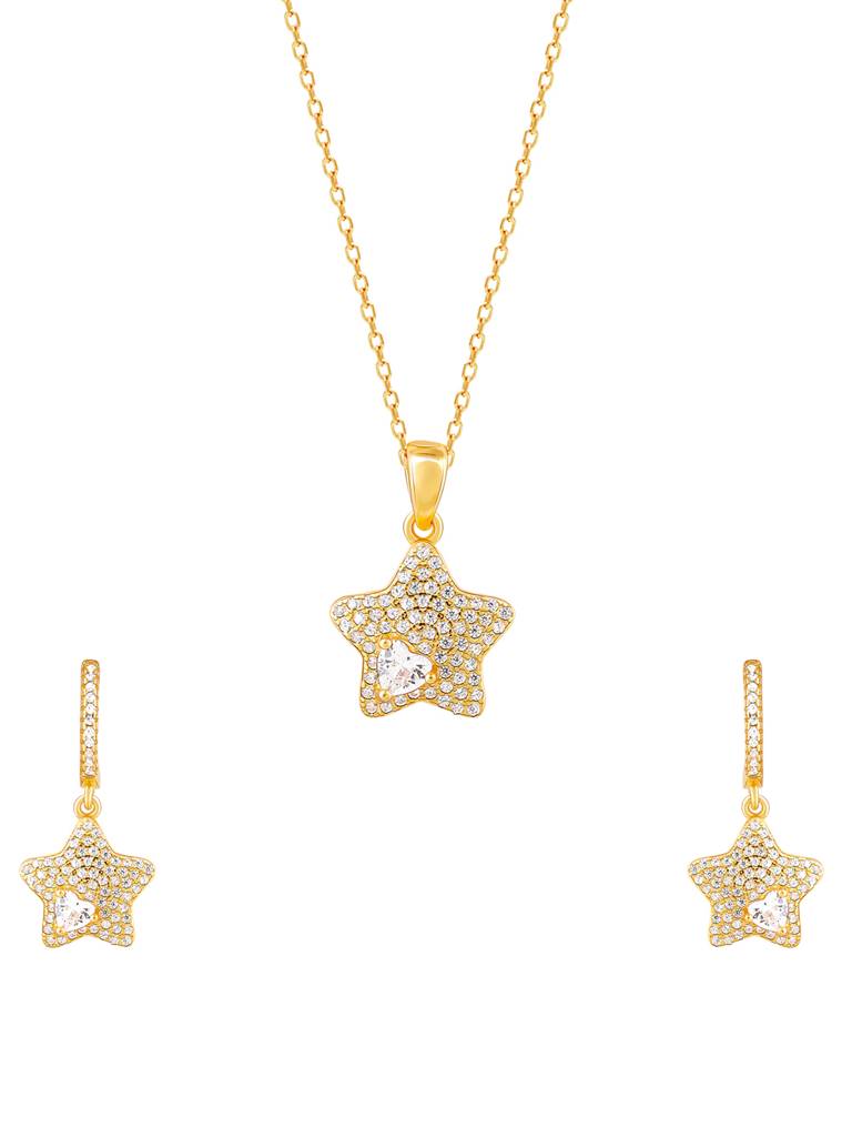 GIVA 925 Sterling Silver Golden Star of Love Set of Two