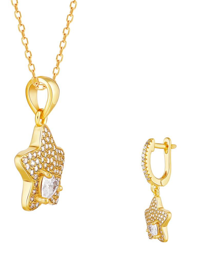GIVA 925 Sterling Silver Golden Star of Love Set of Two