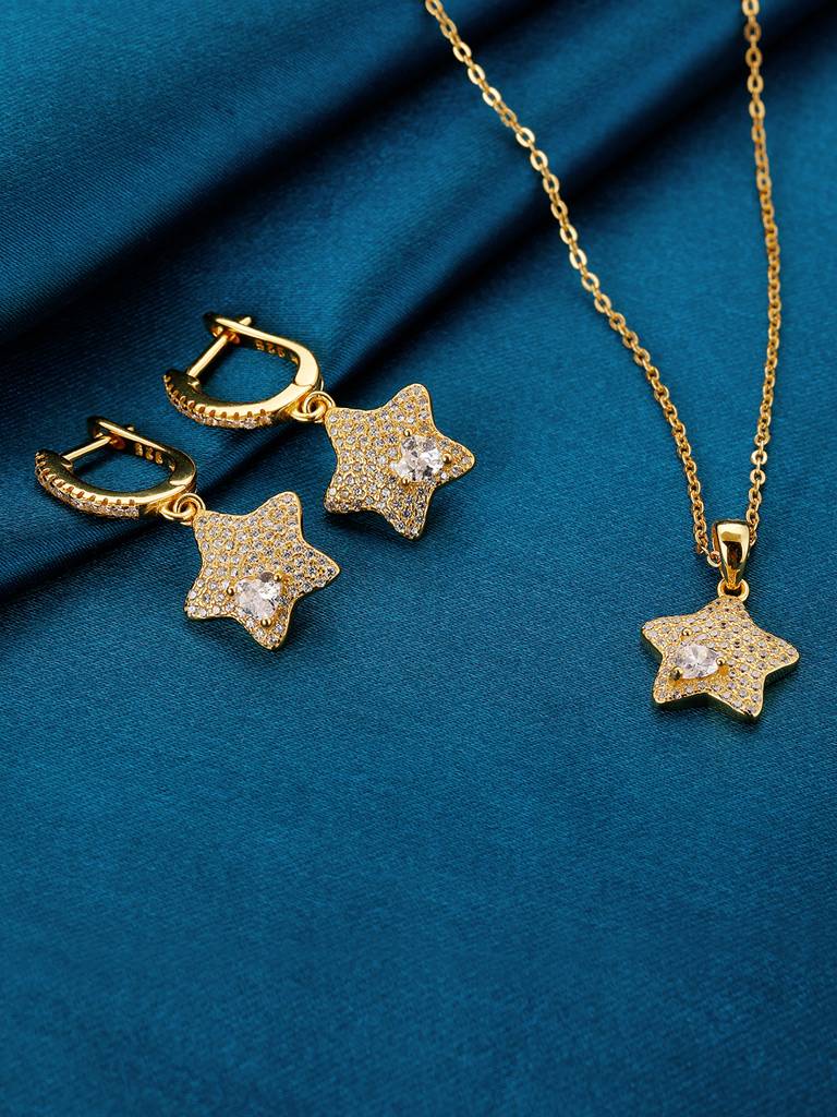 GIVA 925 Sterling Silver Golden Star of Love Set of Two