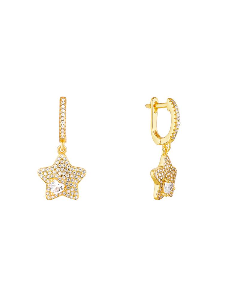 GIVA 925 Sterling Silver Golden Star of Love Earrings