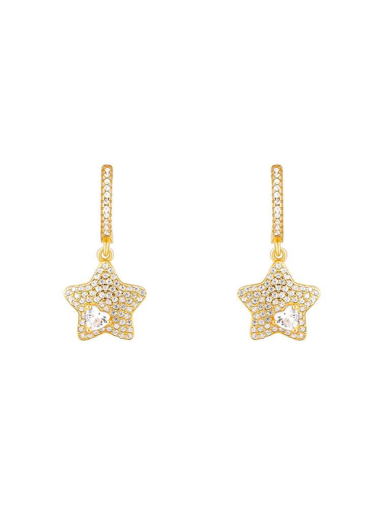 GIVA 925 Sterling Silver Golden Star of Love Earrings