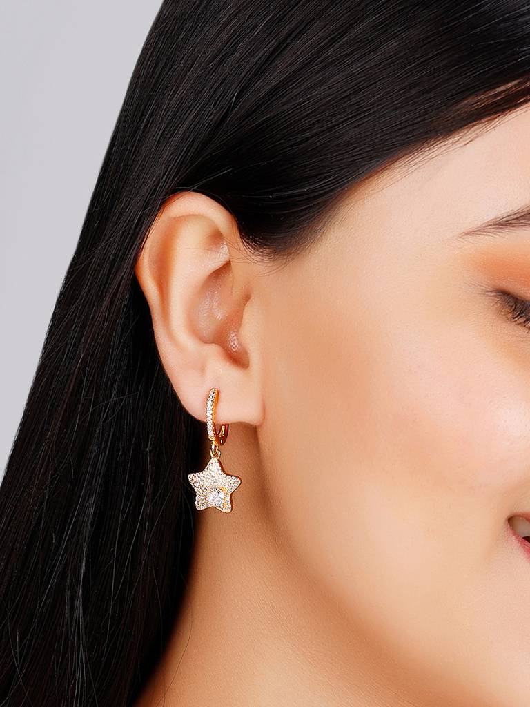 GIVA 925 Sterling Silver Golden Star of Love Earrings